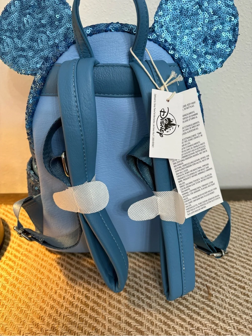 Disney Blue Sequin Minnie Ear Mini Backpack